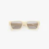 Acetat-Sonnenbrille in Elfenbein-Marmor