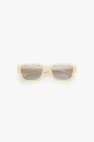 Acetat-Sonnenbrille in Elfenbein-Marmor