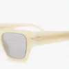 Acetat-Sonnenbrille in Elfenbein-Marmor