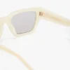 Acetat-Sonnenbrille in Elfenbein-Marmor