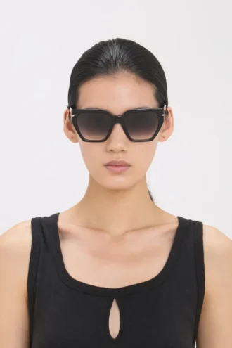 Acetat-Sonnenbrille in Schwarz