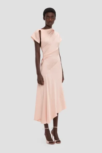 Asymmetrisches Twist-Kleid in Blossom