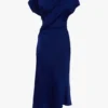 Asymmetrisches Twist-Kleid in leuchtendem Indigo Asymmetrisches Twist-Kleid in leuchtendem Indigo