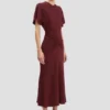 Bela Midi-Kleid in Burgunderrot
