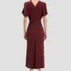 Bela Midi-Kleid in Burgunderrot