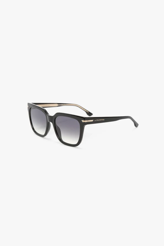 Übergroße Acetat-Sonnenbrille in Schwarz Übergroße Acetat-Sonnenbrille in Schwarz