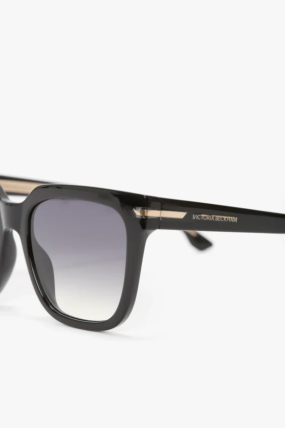 Übergroße Acetat-Sonnenbrille in Schwarz Übergroße Acetat-Sonnenbrille in Schwarz