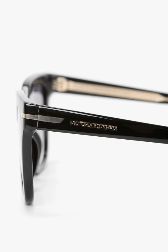 Übergroße Acetat-Sonnenbrille in Schwarz Übergroße Acetat-Sonnenbrille in Schwarz