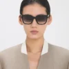 Übergroße Acetat-Sonnenbrille in Schwarz Übergroße Acetat-Sonnenbrille in Schwarz