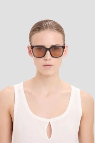 Übergroße Acetat-Sonnenbrille in transparentem Blau