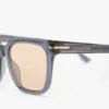 Übergroße Acetat-Sonnenbrille in transparentem Blau Übergroße Acetat-Sonnenbrille in transparentem Blau
