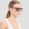 Übergroße Acetat-Sonnenbrille in transparentem Blau Übergroße Acetat-Sonnenbrille in transparentem Blau