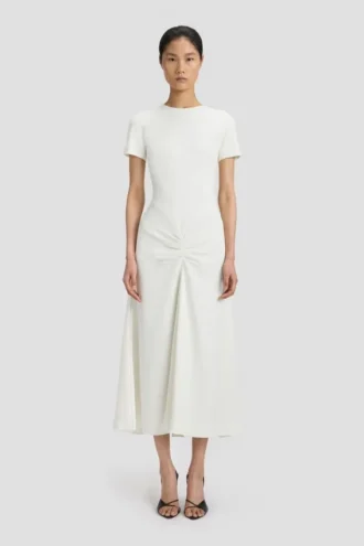 Blaire Midi-Kleid in Elfenbein