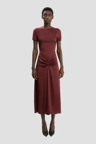 Blaire Midi-Kleid in Zinnoberrot
