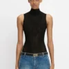 Bodysuit mit hohem Ausschnitt in Schwarz