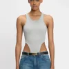Bodysuit mit hohem Beinausschnitt in Grau meliert Bodysuit mit hohem Beinausschnitt in Grau meliert