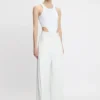 Bodysuit mit hohem Beinausschnitt in Weiß Bodysuit mit hohem Beinausschnitt in Weiß