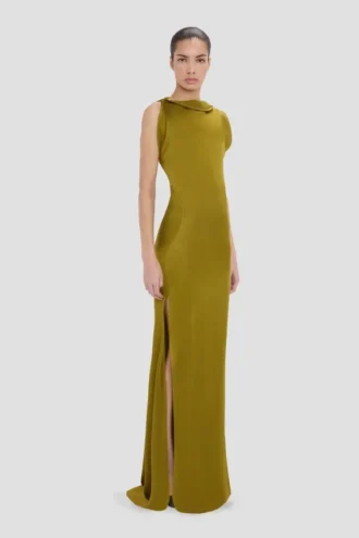 Carla-Kleid in Moosgrün