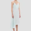 Crushed Cami-Midi-Kleid in Aquamarin