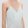 Crushed Cami-Midi-Kleid in Aquamarin
