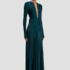 Cut-Out-Kleid in Dunkelblaugrün