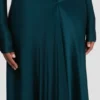 Cut-Out-Kleid in Dunkelblaugrün