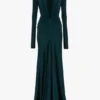 Cut-Out-Kleid in Dunkelblaugrün