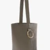 Dia-Tasche aus kieselgrauem Leder