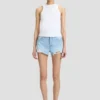Distressed-Shorts in hellblauer Waschung