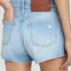 Distressed-Shorts in hellblauer Waschung