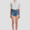 Distressed-Shorts in mittelblauer Waschung