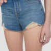 Distressed-Shorts in mittelblauer Waschung