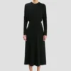 Dolman-Midi-Kleid in Schwarz