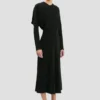 Dolman-Midi-Kleid in Schwarz