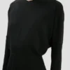 Dolman-Midi-Kleid in Schwarz