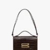 Dorian-Tasche aus geprägtem dunkelbraunem Leder