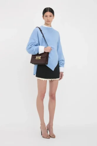 Dorian-Tasche aus geprägtem dunkelbraunem Leder