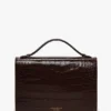 Dorian-Tasche aus geprägtem dunkelbraunem Leder