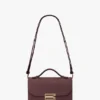 Dorian-Tasche, klein, aus burgunderrotem Leder