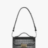 Dorian-Tasche Small aus geprägtem schwarzem Leder