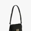 Dorian-Tasche Small aus geprägtem schwarzem Leder