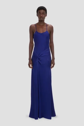 Draped Cami Gown in leuchtendem Indigo