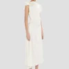 Drapiertes Midikleid in Elfenbein