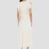 Drapiertes Midikleid in Elfenbein