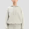 einem aufgestickten Logo-Hoodie in Grau meliert einem aufgestickten Logo-Hoodie in Grau meliert