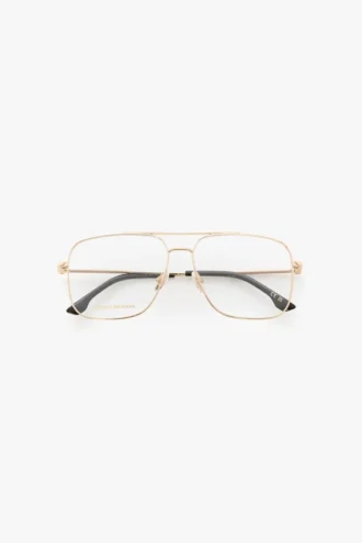Feine Brille mit Doppelbrücke in Gold