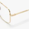 Feine Brille mit Doppelbrücke in Gold