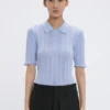 Frill Polo-Top in Wolkenblau Frill Polo-Top in Wolkenblau