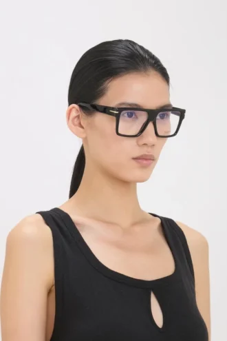 Geformter Flat-Top-Rahmen in Schwarz