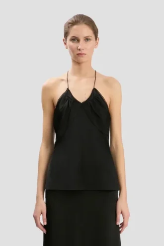 Gerafftes Cami-Top in Schwarz Gerafftes Cami-Top in Schwarz